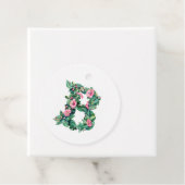 Watercolor Bloem Monogram B (Naam aanpasbaar) Bedankjes Labels (In situ)