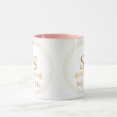Watercolor Bloem Monogram I Op Maat Gemaakt Gouden Mok (Midden)