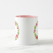 Watercolor Bloem Monogram I Op Maat Gemaakte Goude Mok (Midden)