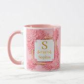Watercolor Bloem Monogram I Op Maat Gemaakte Goude Mok (Links)