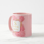 Watercolor Bloem Monogram I Op Maat Gemaakte Goude Mok (Voorkant links)