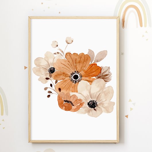 Watercolor Bloem Poster Natuur Kinderkamer Print