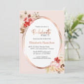 Watercolor Bloem Roos Bachelorette Feest Kaart (Staand voorkant)