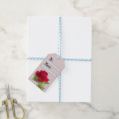 Watercolor bloem roos Cadeaubijsluiter Cadeaulabel (Met Touw)