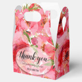 Watercolor Bloem Roze Pioen Bruiloft Feest Bedankdoosjes (Geopend)