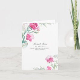 watercolor bloem - roze pioen trouw bedankt