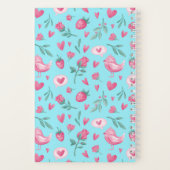 Watercolor Bloem Roze Rozen Vogel Patroon Notitieboek (Achterkant)