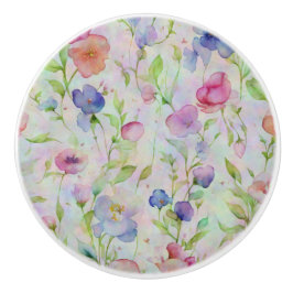 Watercolor Bloem Trekknop Keramische Knop