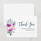 Watercolor Bloem Trouw Dank Je Kaart (Voorkant / Achterkant)