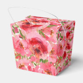 Watercolor Bloemachtige Bruiloft Take-out Bedankdoosjes (Achterkant)