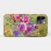 Watercolor Bloemboeket op roestig groen Case-Mate iPhone Case (Achterkant (horizontaal))