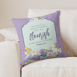 Watercolor Bloemboeket Schriftuur Vers Kussen