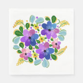 Watercolor Bloemen 03 Luncheon Papieren Servetten (Voorkant)