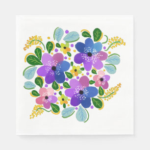 Watercolor Bloemen 03 Luncheon Papieren Servetten