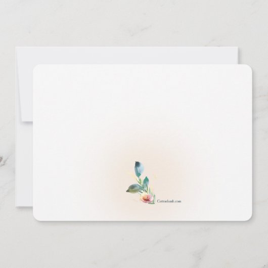 Watercolor Bloemen 2 Uitnodiging (Achterkant)