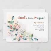 Watercolor Bloemen 2 Uitnodiging (Voorkant)