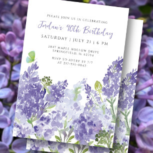 Watercolor Bloemen 90ste Verjaardag Elegante Serin Kaart