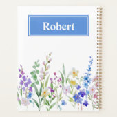 Watercolor Bloemen Aangepaste Naam Planner Hoes On (Achterkant)