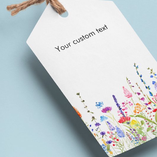 Watercolor Bloemen Aangepaste Tekst Hanglabels Cadeaulabel