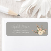 Watercolor Bloemen Adreslabel Etiket (Insitu)