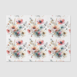 Watercolor Bloemen Alcohol Inkt Bloemstuk Tissuepapier