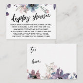 Watercolor Bloemen Baby Shower Display Informatiekaartje (Voorkant / Achterkant)