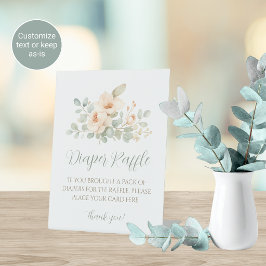 Watercolor Bloemen Baby Shower Luier Raffle Bord Reclamebord Met Voetstuk