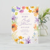 Watercolor bloemen babyshower kaart (Staand voorkant)