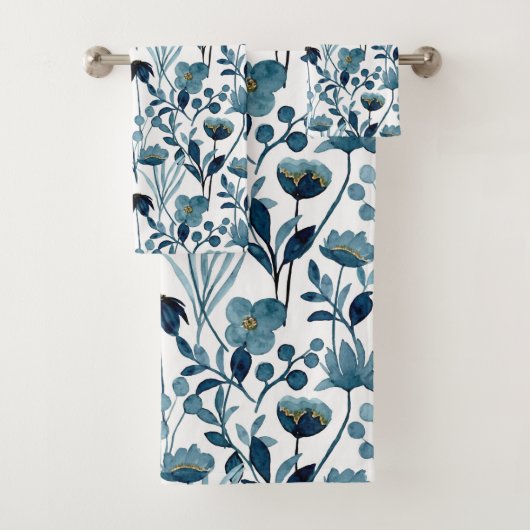Watercolor Bloemen  Bad Handdoek (Insitu)
