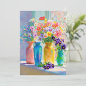 Watercolor Bloemen Bedankkaart (Staand voorkant)