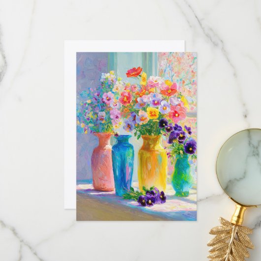 Watercolor Bloemen Bedankkaart (Voorkant / Achterkant in situ)