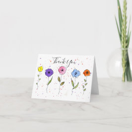 Watercolor Bloemen Bedankkaart