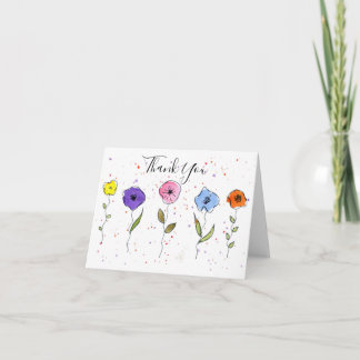 Watercolor Bloemen Bedankkaart