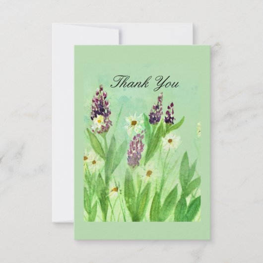 Watercolor Bloemen Bedankkaart (Voorkant)