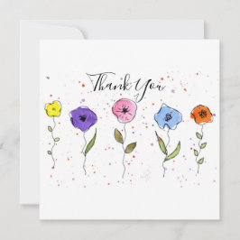 Watercolor Bloemen Bedankkaart