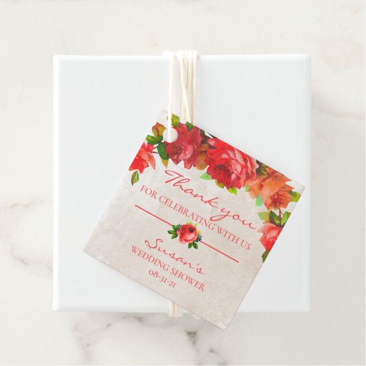 Watercolor Bloemen Bedankkaartje Bedankjes Labels (In situ)