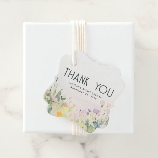 Watercolor Bloemen Bedankt  Bedankjes Labels (In situ)