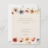 Watercolor Bloemen Beige Baby Shower Bedankkaart (Achterkant)