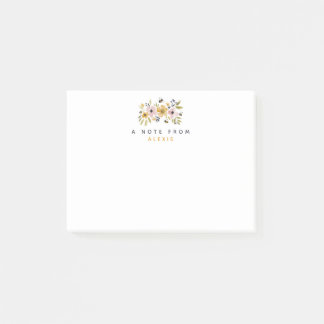 Watercolor Bloemen & Bijen Persoonlijk Post-it® Notes