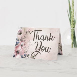 Watercolor Bloemen Blanko Bedankkaart
