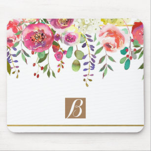 Watercolor Bloemen Bloemen Modern Kleurrijk Kracht Muismat