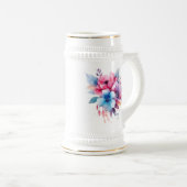 Watercolor Bloemen Bloemontwerp Bierpul (Voorkant rechts)
