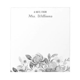 Watercolor Bloemen Bloemstuk Een briefje van Aange Notitieblok