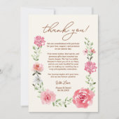 Watercolor Bloemen Boho Foto Bruiloft Bedankkaart (Voorkant)