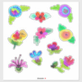 Watercolor Bloemen Boho Stijl Sticker (Vel)
