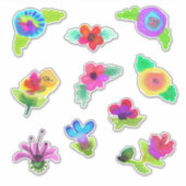 Watercolor Bloemen Boho Stijl Sticker (Voorkant)