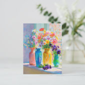 Watercolor Bloemen Briefkaart (Staand voorkant)