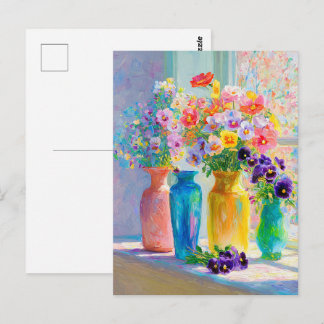 Watercolor Bloemen  Briefkaart