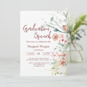 Watercolor Bloemen Bruids Brunch Uitnodiging (Staand voorkant)