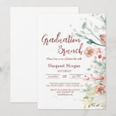 Watercolor Bloemen Bruids Brunch Uitnodiging (Voorkant / Achterkant)